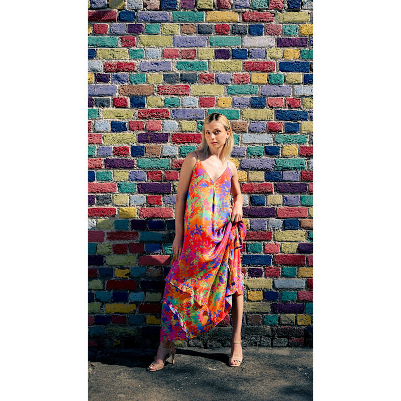 Thumbnail of Multicolor Pastel Lightning Ruffle Dress image