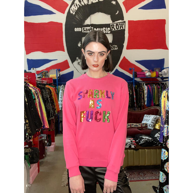 Thumbnail of Rainbow Sparkly As Fuck Pink Sweatshirt image