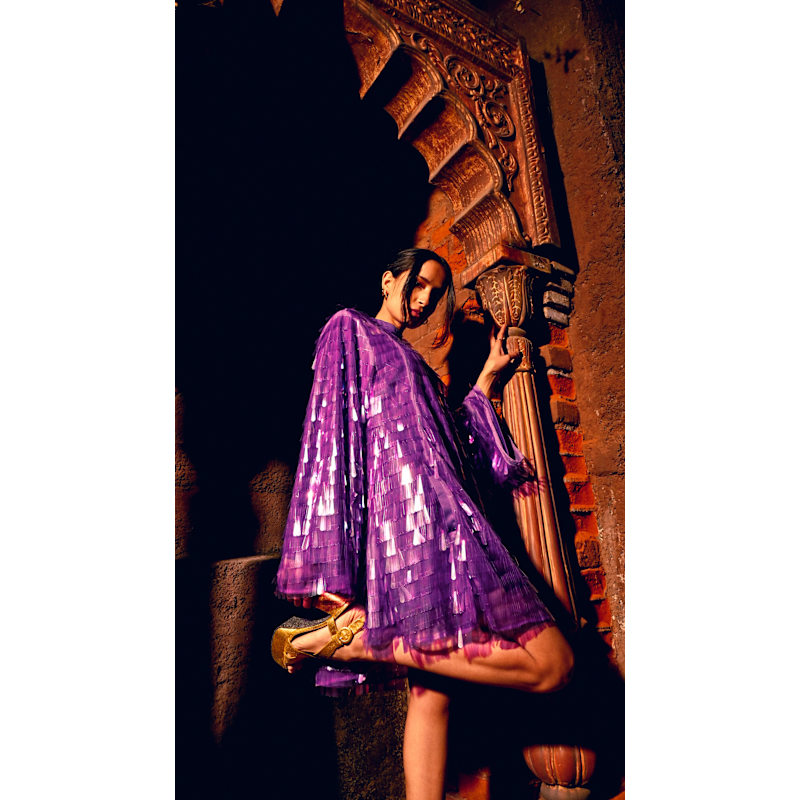 Any Old Iron Purple Showstopper Dress L