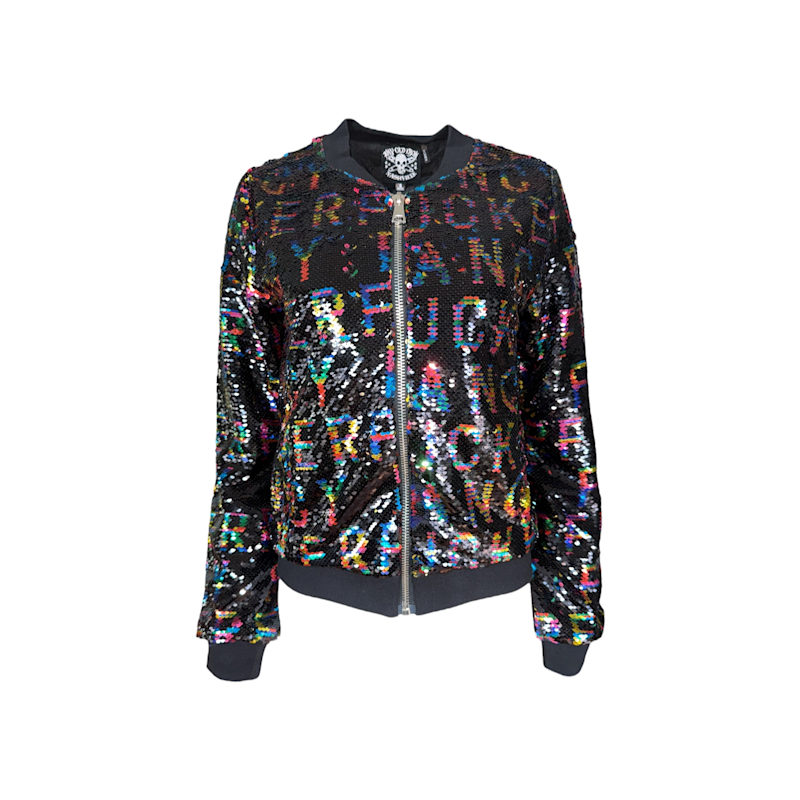 Thumbnail of Rainbow Fancy Fucker Reversible Sequin Bomber Jacket image