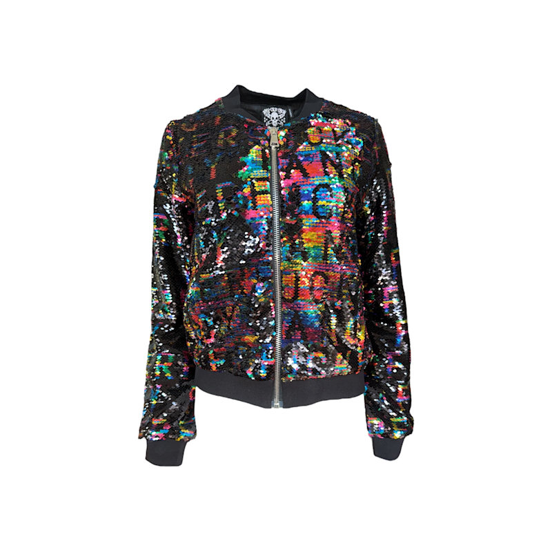 Thumbnail of Rainbow Fancy Fucker Reversible Sequin Bomber Jacket image