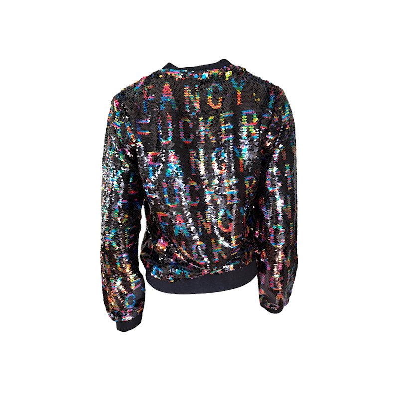 Thumbnail of Rainbow Fancy Fucker Reversible Sequin Bomber Jacket image