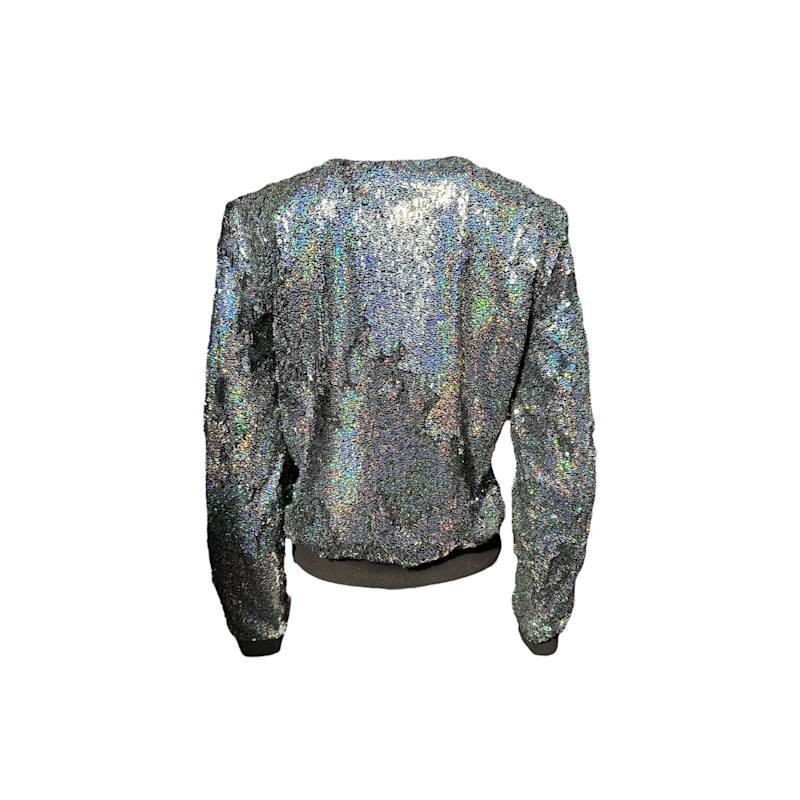 Thumbnail of Holographic Rainbow Glitter Forever Sequin Bomber Jacket image