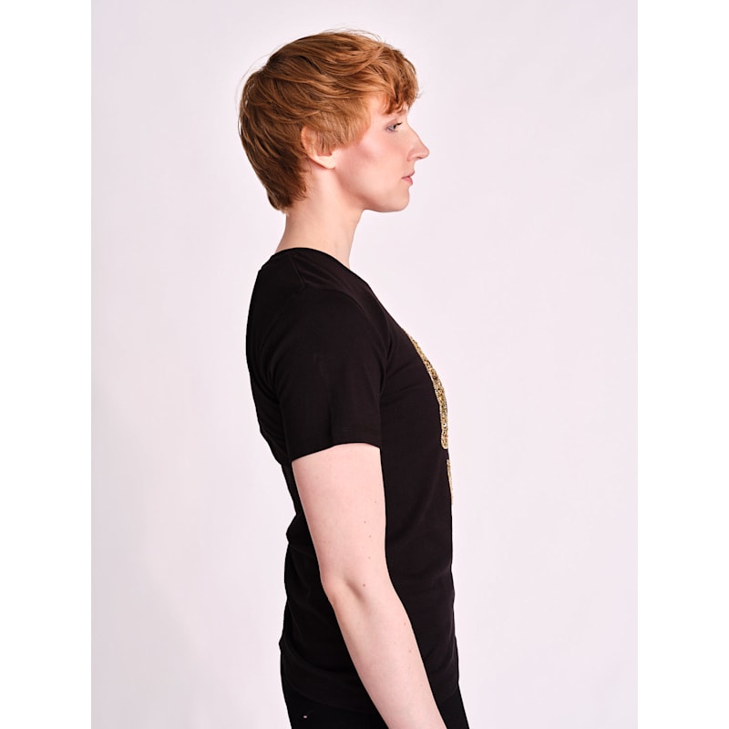 Thumbnail of Golden Shadow Skull Beaded T-Shirt image