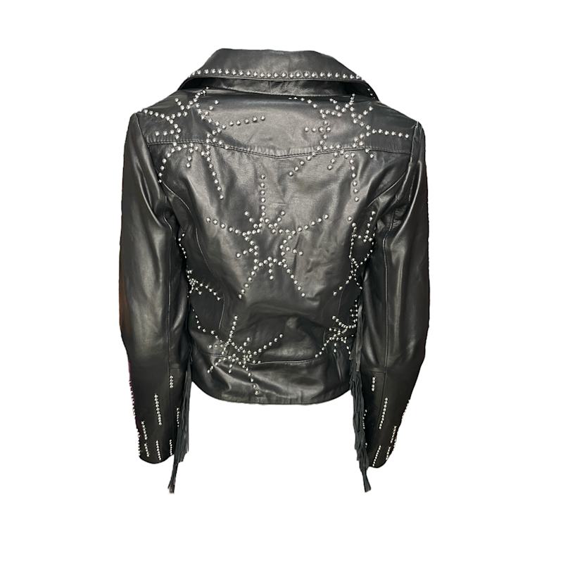 Thumbnail of Silver Studded Starburst Leather Jacket image
