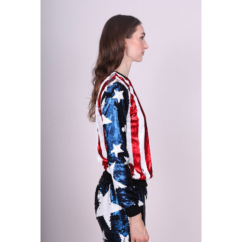 Thumbnail of Reversible Sequin Stars And Stripes Sweatshirt image