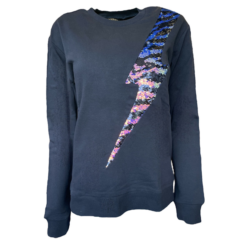 Thumbnail of Iridescent Zebra Reversible Sequin Lightning Sweatshirt image