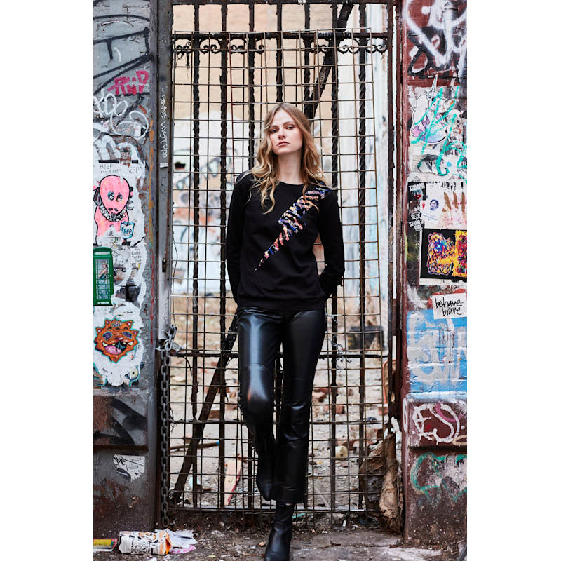 Thumbnail of Iridescent Zebra Reversible Sequin Lightning Sweatshirt image