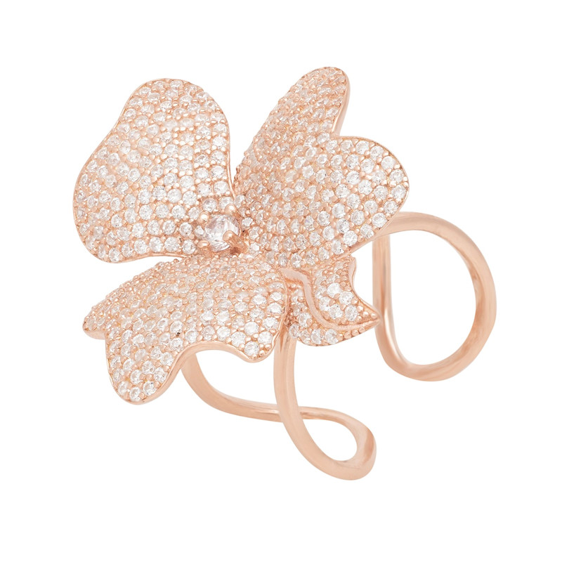 Thumbnail of Flower Cocktail Ring Rosegold image