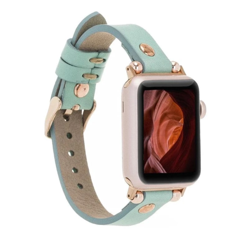 Thumbnail of Apple Watch Mint Green Leather Strap - Detroit image