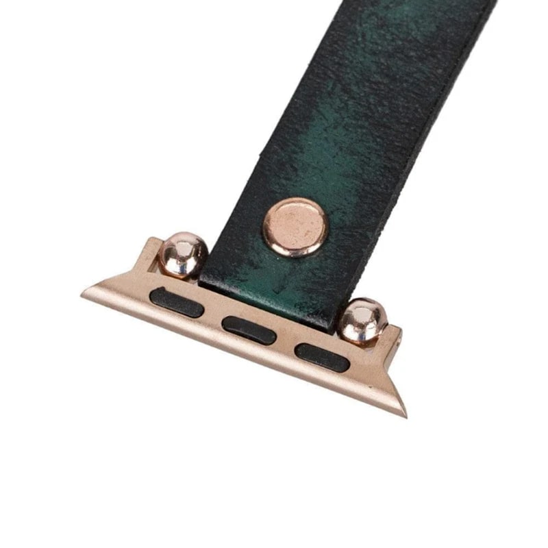 Thumbnail of Apple Watch Vintage Green Leather Strap - Detroit image