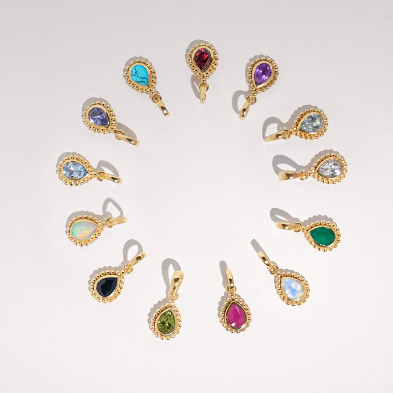 Thumbnail of January Birthstone Gold Necklace - Garnet image