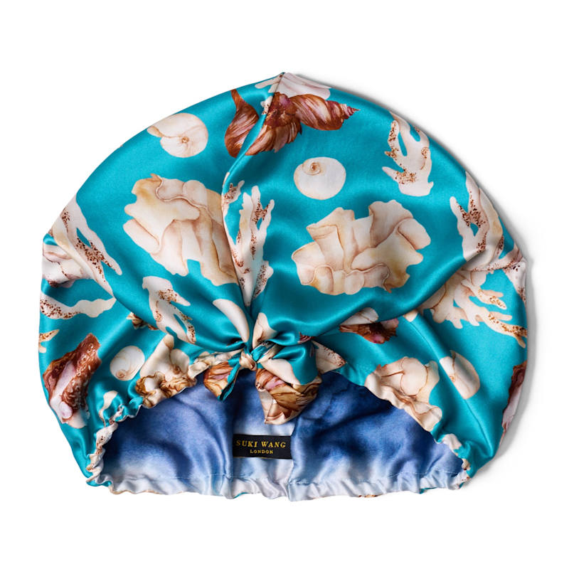 Thumbnail of Aqua Coral Printed Silk Turban image