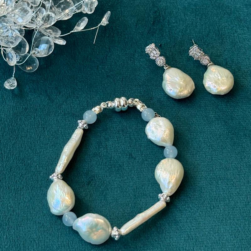 Thumbnail of Shining Baroque Pearl Earrings image