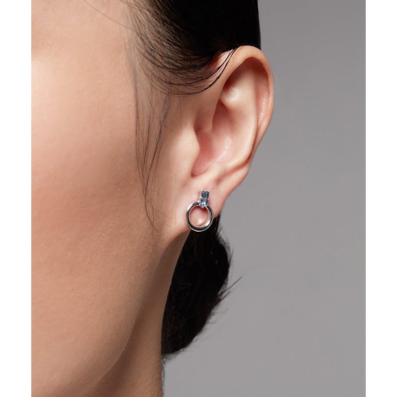Thumbnail of Aquamarine Donut Studs image