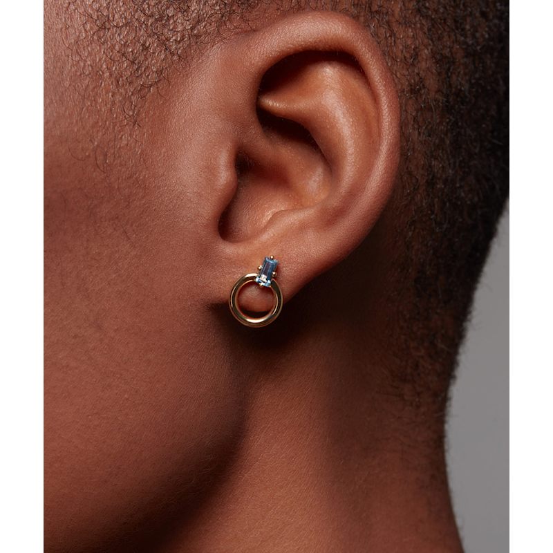 Thumbnail of Aquamarine Donut Studs image