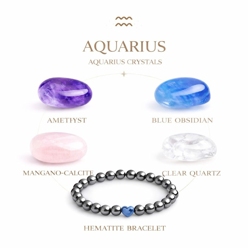 Aquarius Zodiac Crystal Box | MINERALGEMS ✩ STUDIO | Wolf & Badger