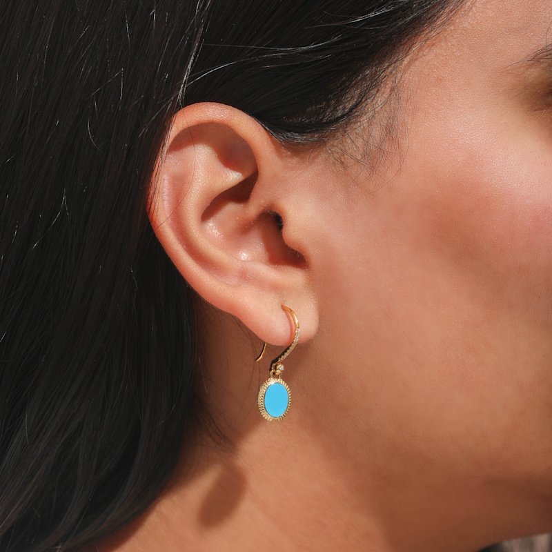 Thumbnail of Ara Woven Turquoise Drop Earrings image