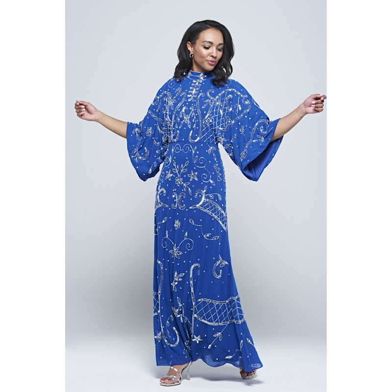 Thumbnail of Aramina Blue Embellished Maxi Dress image