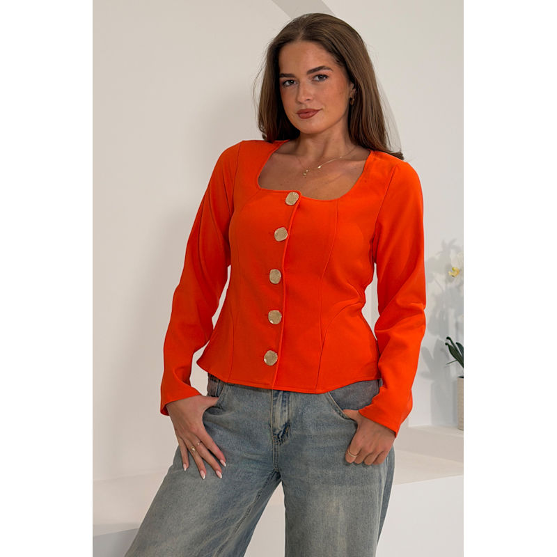 Thumbnail of Archer Square Neck Long Sleeve Jacket Orange image