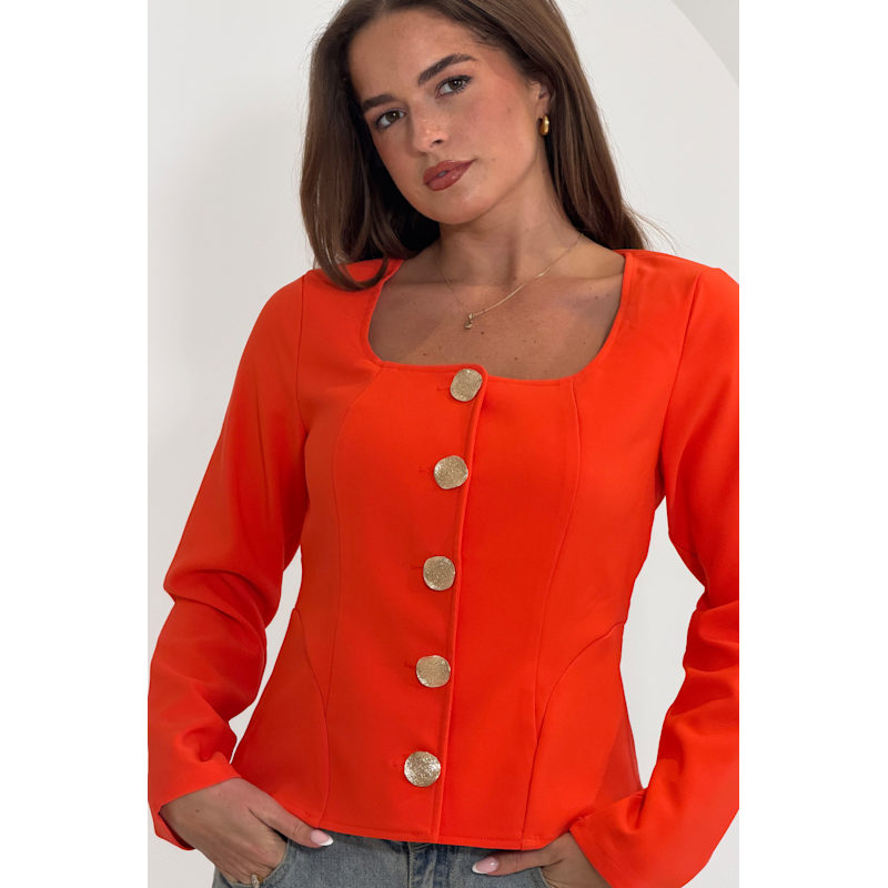 Thumbnail of Archer Square Neck Long Sleeve Jacket Orange image