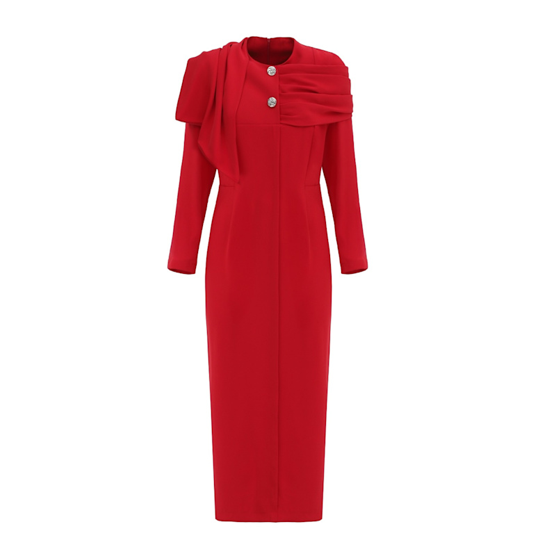 strapless open back dress Red High Neck Knitted A Line Midi Dress – Ah Là Laà Lifestyle Boutique