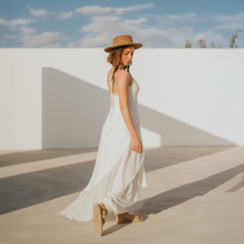 Thumbnail of Aria Blouse Asymmetrical Cut Boho Summer Top - White image