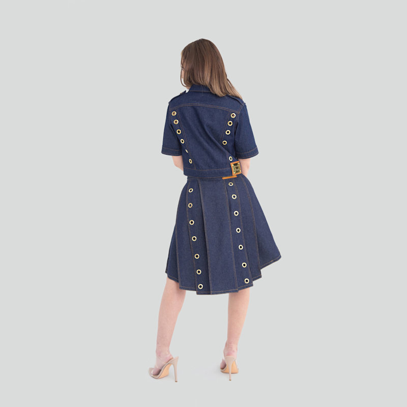 Thumbnail of Aria Grommet Denim Cropped Shirt image