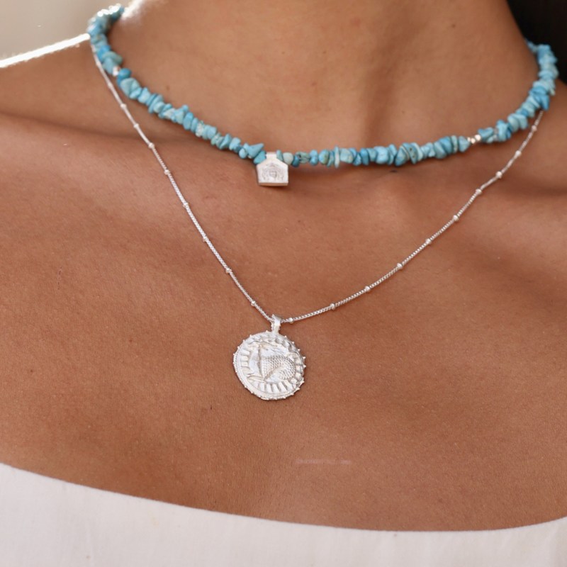 Thumbnail of Aries Zodiac Manifesting Necklace *Double Sided* - Sterling Silver image