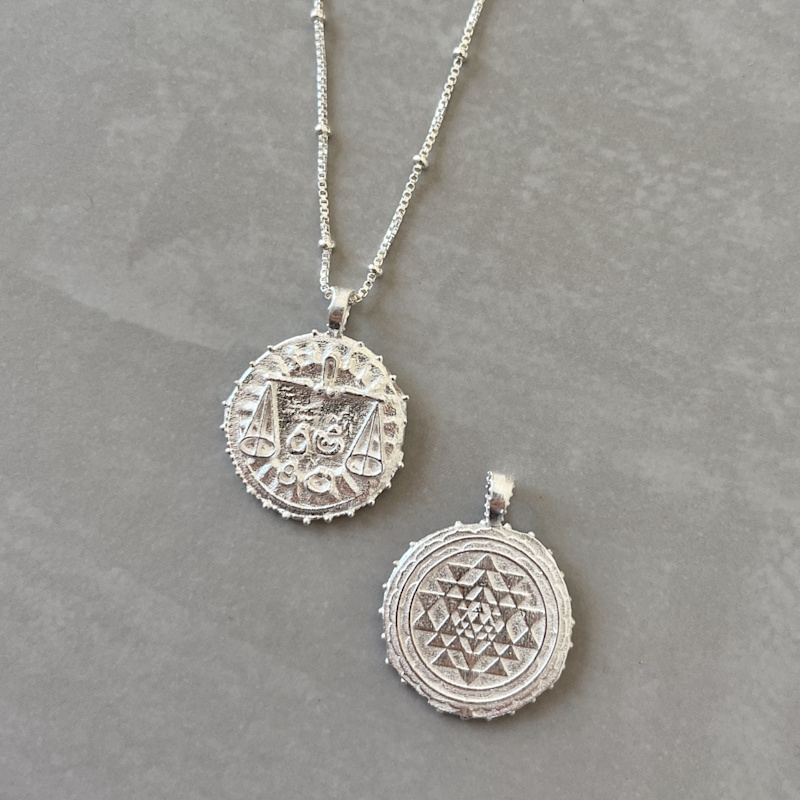 Thumbnail of Aries Zodiac Manifesting Necklace *Double Sided* - Sterling Silver image