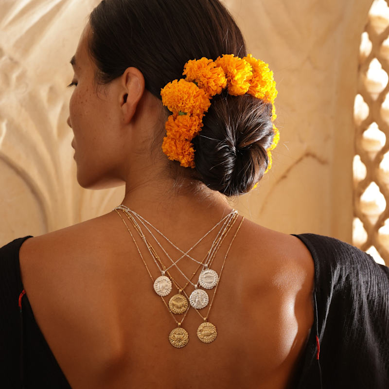 Thumbnail of Aries Zodiac Manifesting Necklace *Double Sided* - Sterling Silver image