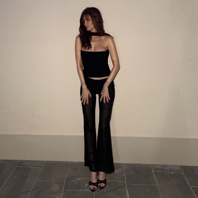 Thumbnail of Arsenic Pants Sheer Flared Black Trousers image