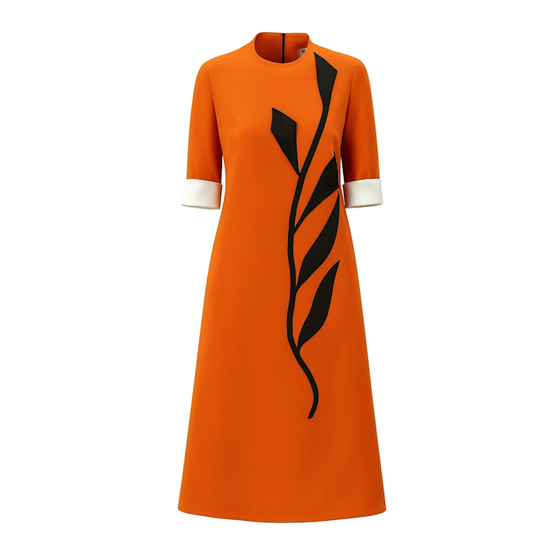 Art-Inspired Semi-Fitted Three-Quarter Sleeves Dress - Orange | Julia  Allert | Wolf & Badger