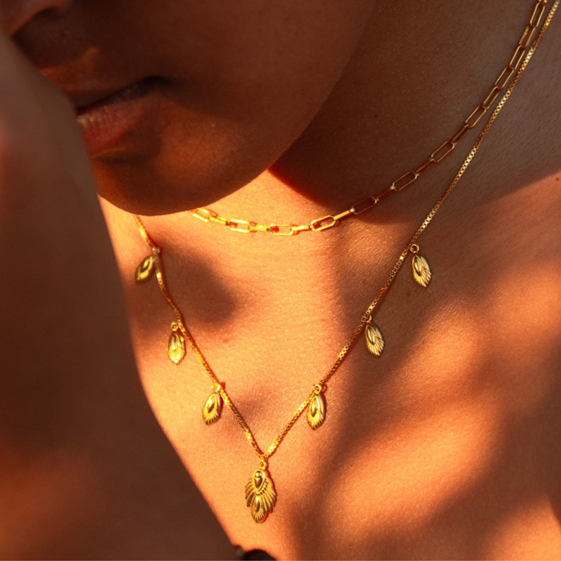 Thumbnail of Artemis Slider Choker Necklace, Gold Over Sterling Silver image
