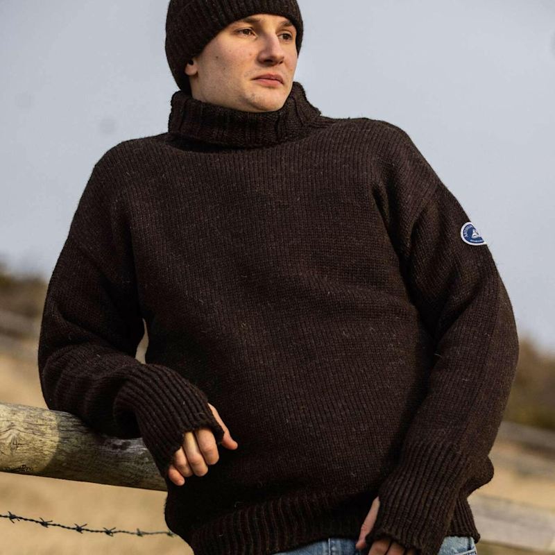 Arthur Beale Oiled Wool Beerenberg Pullover - Black Welsh Mountain
