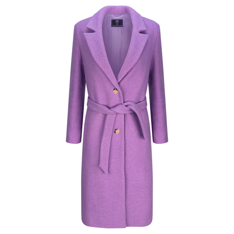 Arthur Lavender Boiled Wool Coat Introvertie VIENNA Wolf Badger