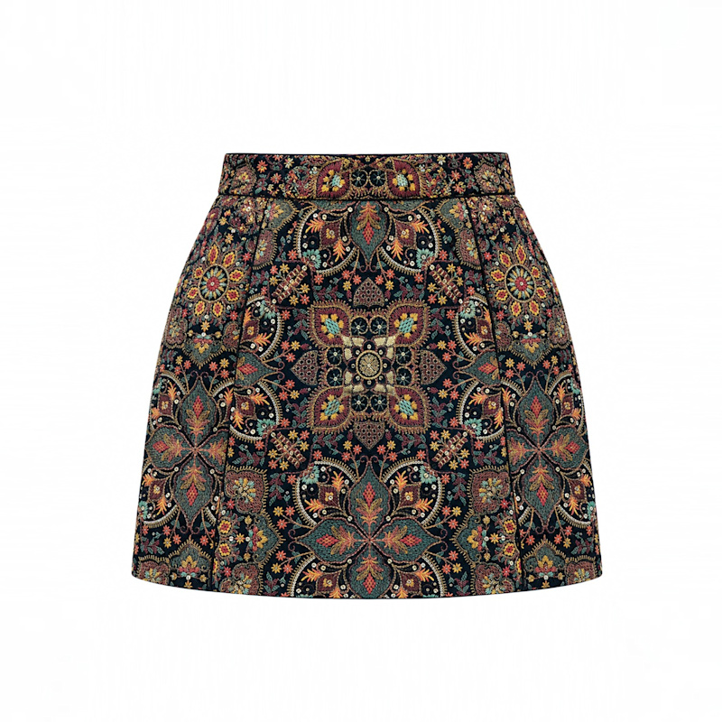 Artisan Hand-Embroidered Mini Skirt | Richa Sharma | Wolf & Badger