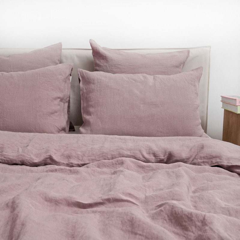 Ashes Of Roses Linen Duvet Cover Set UK Double | Linen Tales | Wolf ...