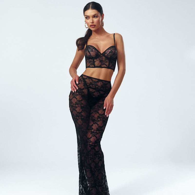Thumbnail of Ashley - Lace Black Corset Bra image