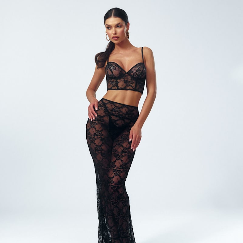 Thumbnail of Ashley - Lace Maxi Black Skirt image