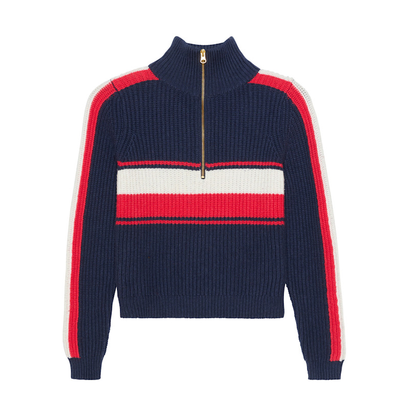 Thumbnail of Aspen Quarter Zip - Navy Retro Block image