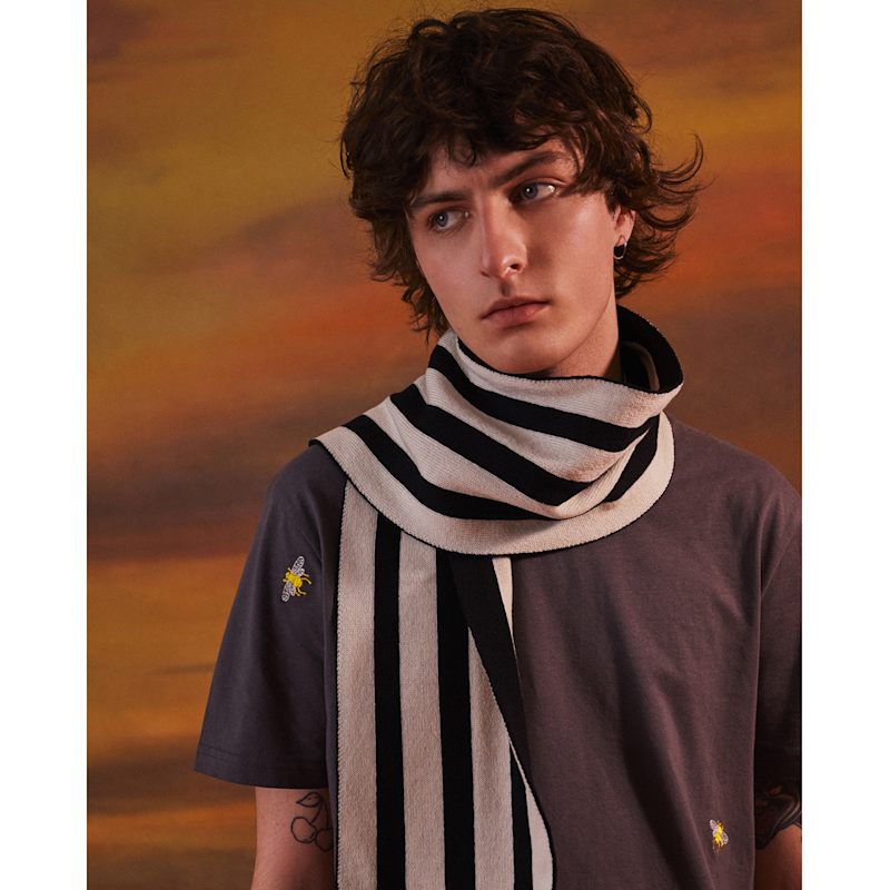 argue ストール　SQUARE WOOL GAUZE STOLE NAVY argue ストール SQUARE WOOL GAUZE STOLE NAVY argue ストール