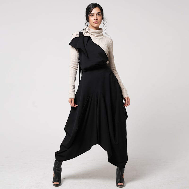 Thumbnail of Asymmetric Black Skirt With Extravagant Detail image