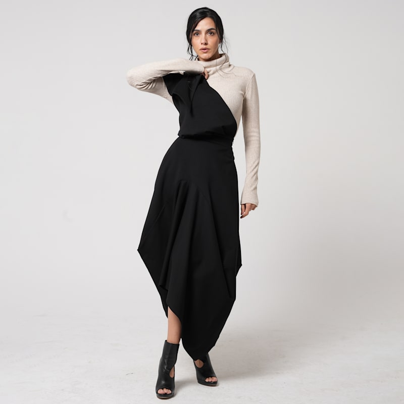 Thumbnail of Asymmetric Black Skirt With Extravagant Detail image