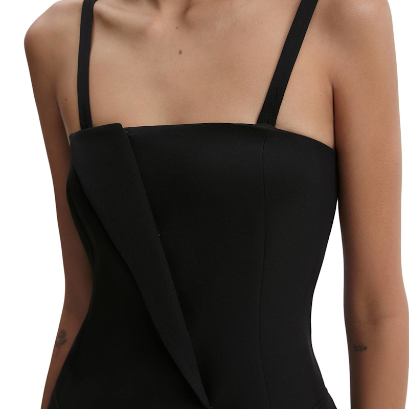 Asymmetric Blazer Dress Black by URBANIC