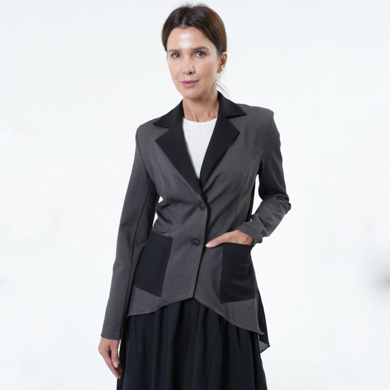 Thumbnail of Asymmetric Blazer With Chiffon At The Back image