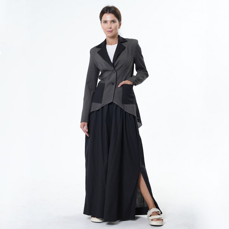 Thumbnail of Asymmetric Blazer With Chiffon At The Back image