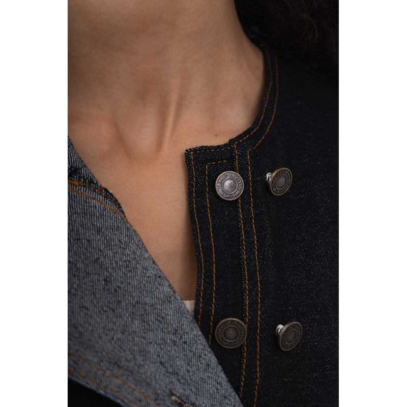 Thumbnail of Asymmetric Denim Vest In Black image