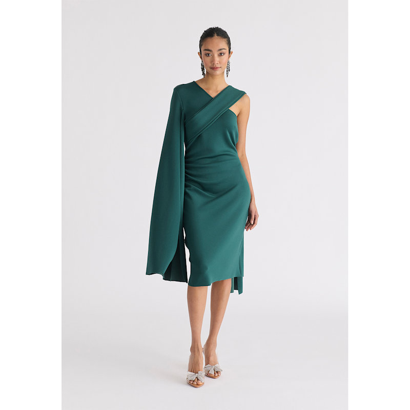 emerald green prom dress no slit Spaghetti Strap Emerald Green Prom Dresses with Slit Sheath Formal Dress ARD2053 main image 0