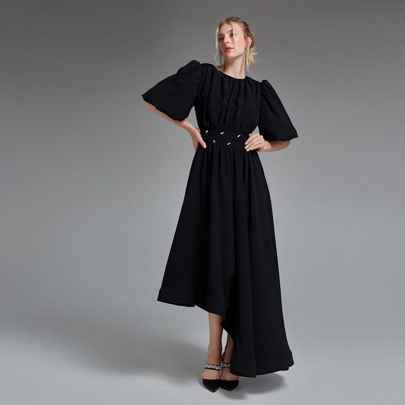 Thumbnail of Asymmetric Draped Crepe Dress image